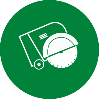 Corte de solera de hormigón icono